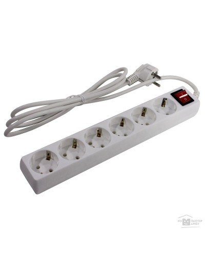 SP6W-230. Сетевой фильтр 6 розеток, 3м, белый. 5bites в Ярославле