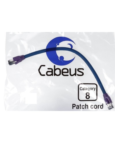 PC-SSTP-RJ45-Cat.8-0.3m-LSZH (9699c), серый. Патч-корд медный. CABEUS в Ярославле