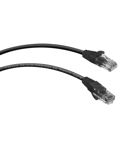 PC-UTP-RJ45-Cat.5e-0.15m-BK (8990c), чёрный. Патч-корд медный. CABEUS в Ярославле