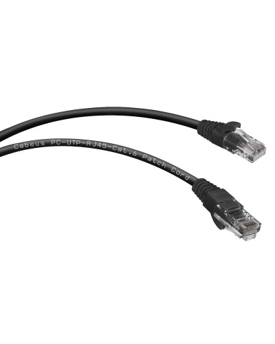 PC-UTP-RJ45-Cat.6-0.3m-BK (8661c), чёрный. Патч-корд медный. CABEUS в Ярославле