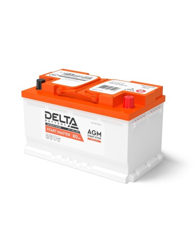 Delta START MASTER AGM 1280 (80 Ah). Аккумулятор автомобильный герметичный свинцово-кислотный. Delta в Ярославле