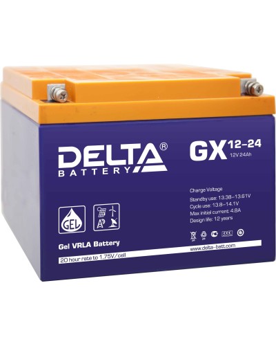 Delta GX 12-24. Аккумулятор герметичный свинцово-кислотный. Delta в Ярославле