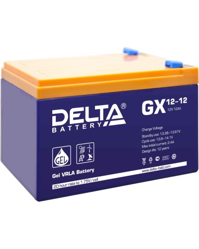 Delta GX 12-12. Аккумулятор герметичный свинцово-кислотный. Delta в Ярославле