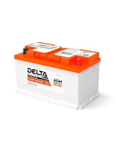 Delta START MASTER AGM 1270 (70 Ah). Аккумулятор автомобильный герметичный свинцово-кислотный. Delta в Ярославле