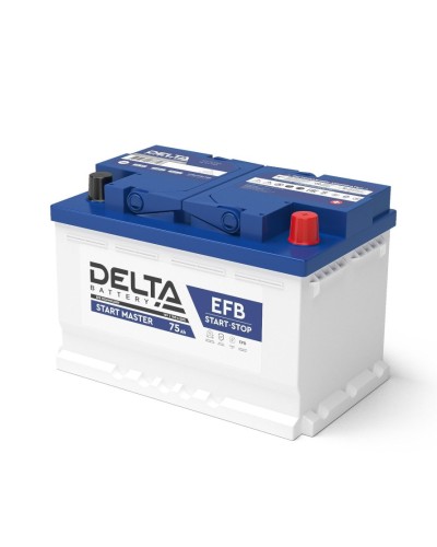 Delta START MASTER EFB 1275 (75 Ah). Аккумулятор автомобильный герметичный свинцово-кислотный. Delta в Ярославле