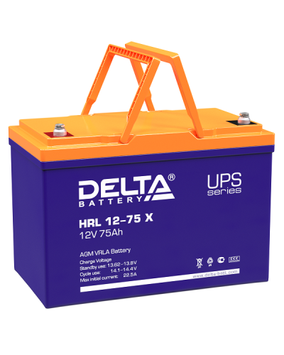 Delta HRL 12-75 X. Аккумулятор герметичный свинцово-кислотный. Delta в Ярославле