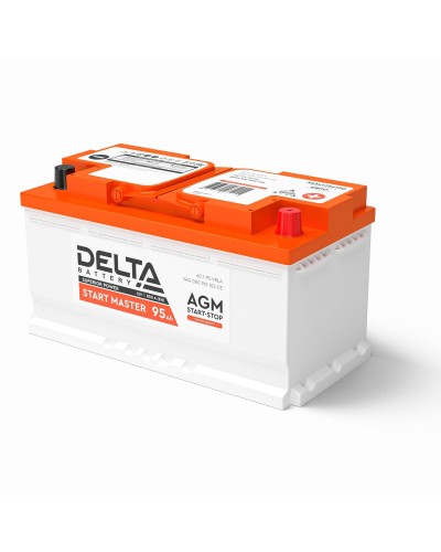 Delta START MASTER AGM 1295 (95 Ah). Аккумулятор автомобильный герметичный свинцово-кислотный. Delta в Ярославле