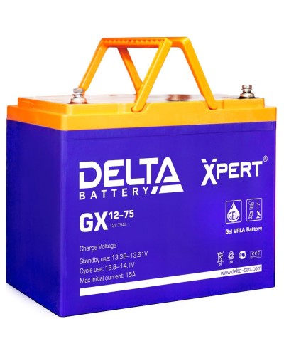 Delta GX 12-75. Аккумулятор герметичный свинцово-кислотный. Delta в Ярославле