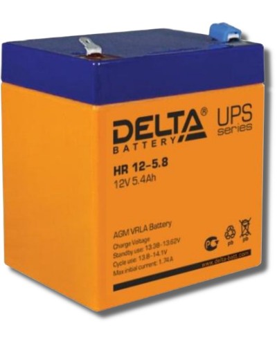 Delta HR 12-5.8. Аккумулятор герметичный свинцово-кислотный. Delta в Ярославле