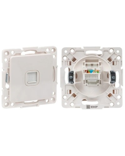 Стокгольм Механизм Розетки RJ-45 1-местной (EYK01-035-10). Механизм Розетки RJ-45 1-местной. EKF в Ярославле