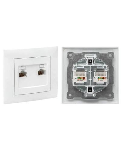 Валенсия розетка комп RJ-45 2-местная (EWK02-035-10). Розетка комп RJ-45 2-местная. EKF в Ярославле