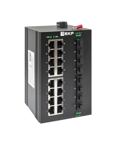 TSX-U-8GX/SFP-16GT. Промышленный неуправляемый коммутатор. EKF в Ярославле