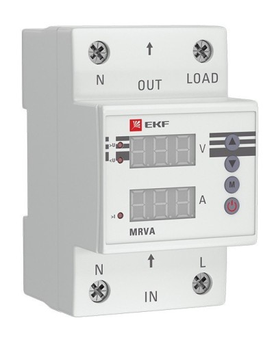 MRVA 63A PROxima (MRVA-63A). Реле напряжения и тока с дисплеем. EKF в Ярославле