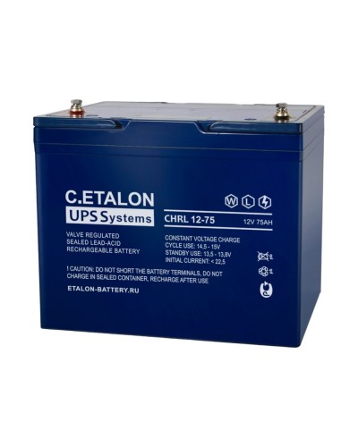 C.ETALON CHRL 12-75. Аккумулятор герметичный свинцово-кислотный. ETALON в Ярославле