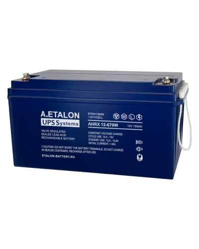 A.ETALON AHRX 12-670W (150). Аккумулятор герметичный свинцово-кислотный. ETALON в Ярославле