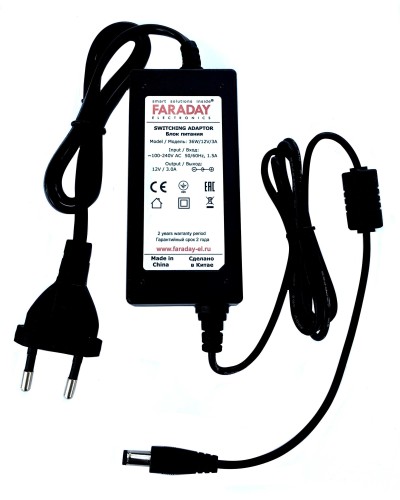 36W/12V/3A. Импульсный блок питания в пластиковом корпусе. FARADAY в Ярославле