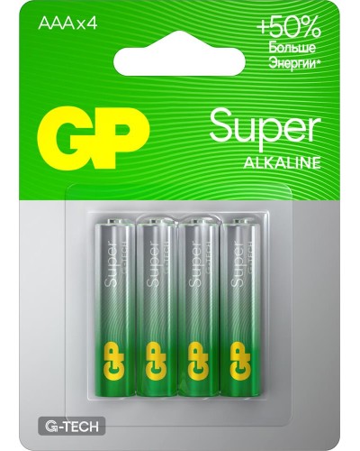 GP Super Alkaline 15A AA (GP 15AA21-2CRSBC4), упак. 4 шт. БЛИСТЕР. Алкалиновые батарейки. GP Batteries в Ярославле