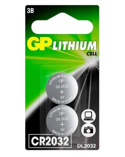 GP Lithium CR2032 (GP CR2032-2CRU2), упак. 2 шт. БЛИСТЕР. Литиевые дисковые батарейки. GP Batteries в Ярославле