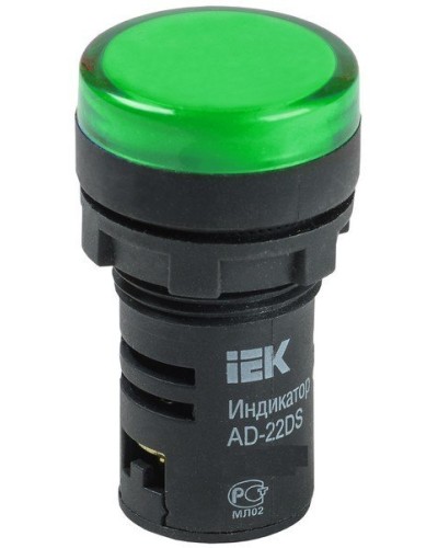 Лампа AD22DS (LED) матрица D22мм зеленый 12В AC/DC (BLS10-ADDS-012-K06). Светосигнальный индикатор. IEK в Ярославле