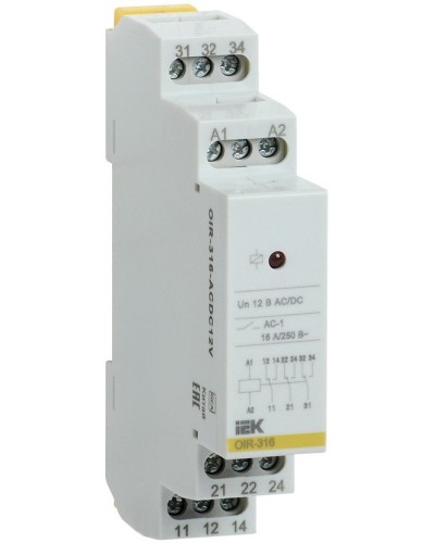 Реле промежуточное модульное OIR 3 контакта 16А 230В AC (OIR-316-AC230V). Реле промежуточное модульное. IEK в Ярославле