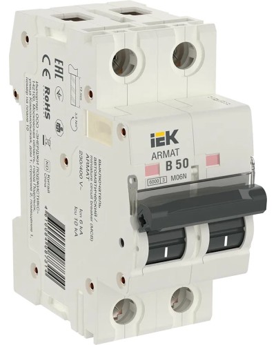 M06N 2P B 50А 6кА ARMAT (AR-M06N-2-B050). Автоматический выключатель. IEK в Ярославле
