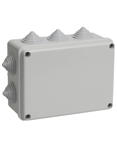 Коробка распаячная КМ41241 150х110х70 открытой проводки IP44 10 гермовводов серая (UKO10-150-110-070-K41-44). Коробка распаячная безгалогенная (HF). IEK в Ярославле