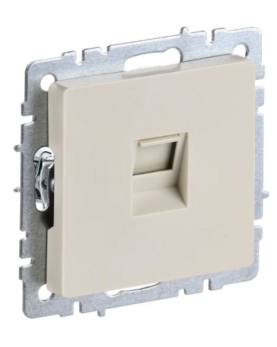 Розетка RJ45 РК10-БрКр кат.5E бежевый BRITE (BR-K10-1-K10). Розетка компьютерная. IEK в Ярославле