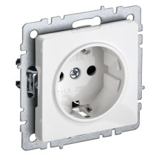 Розетка без з/к РС11-1-0-БрБ белый BRITE (BR-R11-16-K01). Розетка без заземления без защитных шторок. IEK