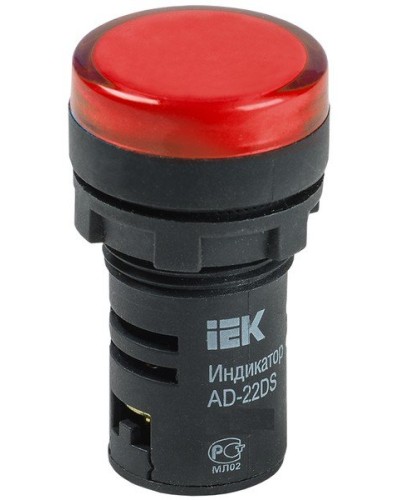 Лампа AD22DS (LED) матрица D22мм красный 24В AC/DC (BLS10-ADDS-024-K04). Светосигнальный индикатор. IEK в Ярославле