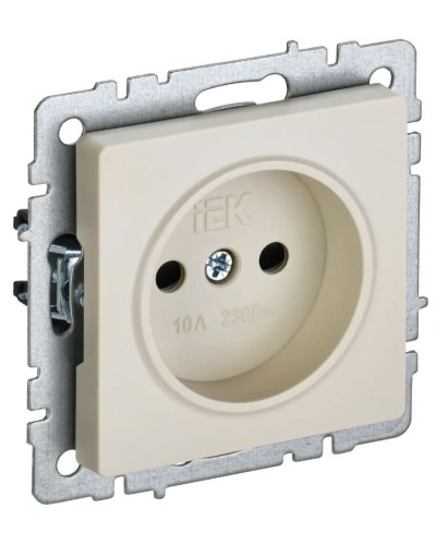 Розетка без з/к РСш10-2-БрКр бежевый BRITE (BR-R13-10-K10). Розетка без заземления с защитными шторками. IEK в Ярославле