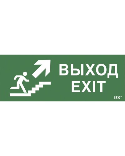 Самоклеящаяся этикетка Выход/лестница вверх/фигура (LPC10-1-24-09-VLVVF). Самоклеящаяся этикетка 240х90 мм. IEK в Ярославле