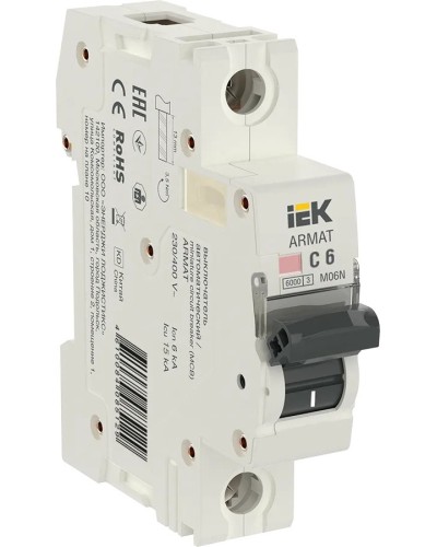 M06N 1P C 6А 6кА ARMAT (AR-M06N-1-C006). Автоматический выключатель. IEK в Ярославле