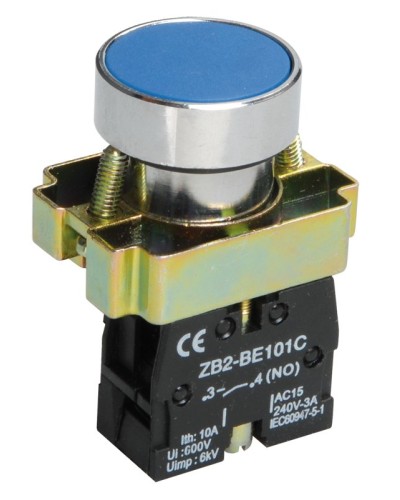 Кнопка LAY5-BA61 без подсветки синяя 1з (BBT60-BA-K07). Кнопка без подсветки. IEK в Ярославле