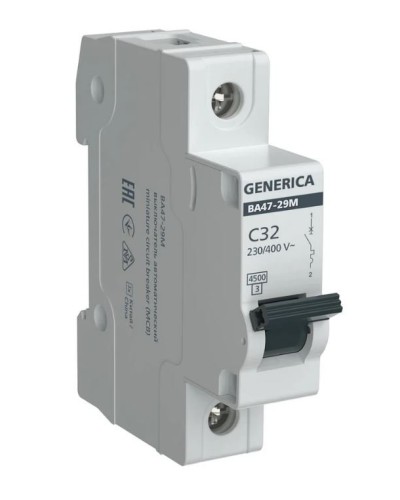GENERICA ВА47-29М 1P C 32А 4,5кА (MVA21-1-032-C-G). Автоматический выключатель. IEK в Ярославле