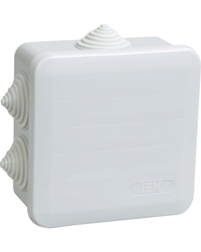 Коробка распаячная КМ41255 100х100х50 открытой проводки IP44 6 гермовводов серая (UKOZ11-100-100-050-K41-44). Коробка распаячная безгалогенная (HF) с защелкивающейся крышкой. IEK в Ярославле