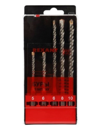 Набор буров, бетон 5-6х110, 6-8-10х160 мм, 5 шт, SDS PLUS Kranz (KR-91-0406): Аксессуар для электроинструмента в Ярославле