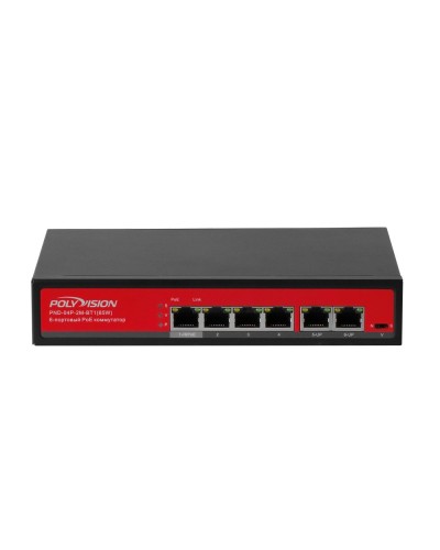 PND-04P-2M-BT1 (65W). Коммутатор неуправляемый 6-портовый с функцией PoE. Polyvision в Ярославле