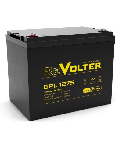 Revolter GPL 1275. Аккумулятор автомобильный герметичный свинцово-кислотный. Revolter в Ярославле