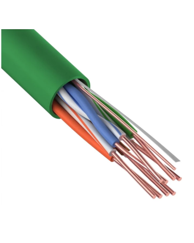 U/UTP, CAT 5e, нг(А)-LSLTx, 4х2х0,52мм, 24AWG, INDOOR, SOLID, зеленый, 305м REXANT (01-0061). Кабель «витая пара» (LAN) для структурированных систем связи. Rexant в Ярославле