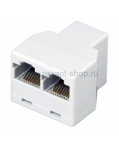 Двойник компьютерный UTP RJ-45(8P8C) (гнездо - 2 гнезда) REXANT (03-0103): Кабельный соединитель в Ярославле