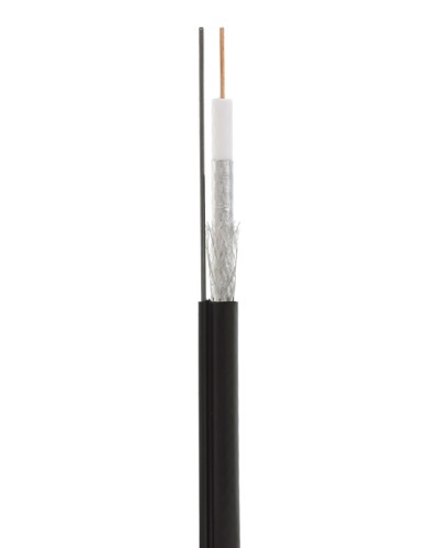 RG-11U, 75 Ом, CCS/Al/Al 83% + ТРОС*1 (бухта 305 м), черный OUTDOOR (01-3021). Кабель коаксиальный радиочастотный. Rexant в Ярославле