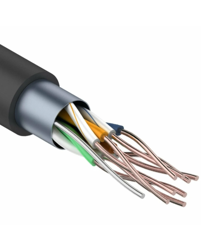 F/UTP, CAT 5e, PE, 4PR, 24AWG, OUTDOOR, SOLID, черный, 305м REXANT (01-0146-1). Кабель «витая пара» (LAN) для структурированных систем связи. Rexant в Ярославле
