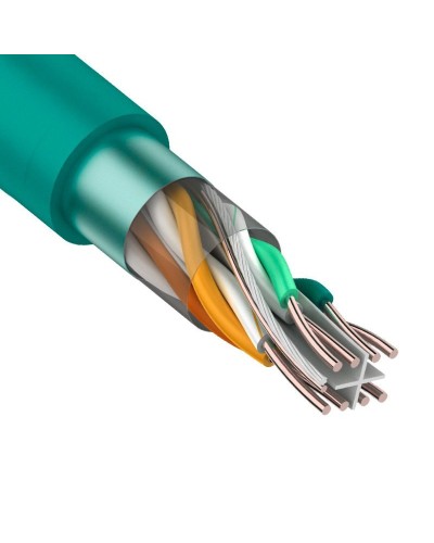 F/UTP, CAT 6, нг(А)-LSLTx, 4х2х0,575мм, 23AWG, INDOOR, SOLID, зеленый, 305м REXANT (01-0171). Кабель «витая пара» (LAN) для структурированных систем связи. Rexant в Ярославле