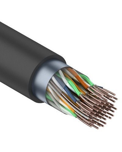 F/UTP, CAT 5, PE, 25PR, 24AWG, OUTDOOR, SOLID, черный, 305м, REXANT (01-1203). Кабель «витая пара» (LAN) для структурированных систем связи. Rexant в Ярославле