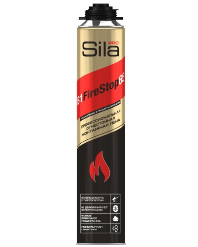Пена огнестойкая Sila Pro B1 Firestop 65, 850 мл: Пена монтажная профессиональная в Ярославле