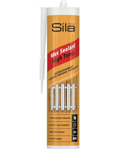 Герметик Sila PRO Max Sealant, High Temp, термостойкий, 280 мл. Герметик силиконовый термостойкий, красный. Sila в Ярославле