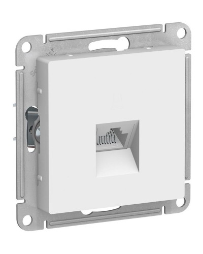 AtlasDesign розетка RJ45, кат. 5Е, 1-местная, скрытой установки, механизм, белый (ATN000183). Розетка компьютерная. Systeme Electric в Ярославле