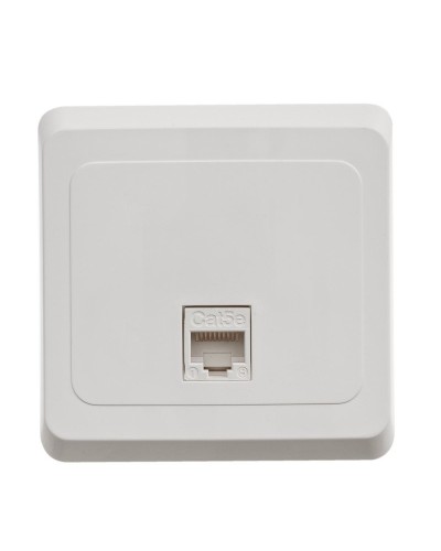 Этюд розетка RJ45, кат. 5Е, 1-местная, в сборе, скрытой установки, белый (KOMC-001B). Розетка компьютерная. Systeme Electric в Ярославле
