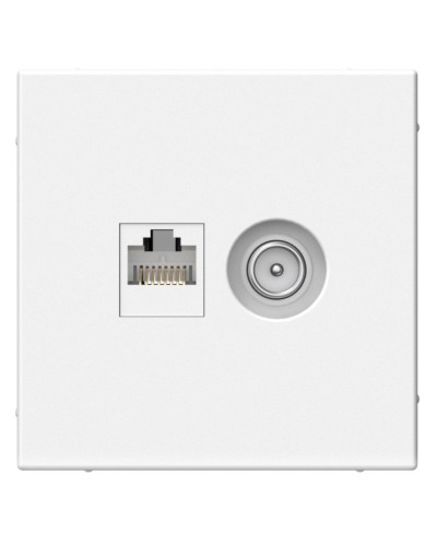 ArtGallery розетка двойная RJ45+TV, кат. 5Е, скрытой установки, механизм, белый (GAL000189). Розетка компьютерная + TV. Systeme Electric в Ярославле