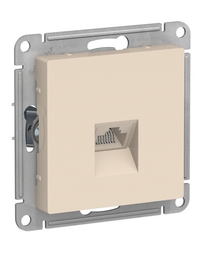 AtlasDesign розетка RJ45, кат. 5Е, 1-местная, скрытой установки, механизм, бежевый (ATN000283). Розетка компьютерная. Systeme Electric в Ярославле